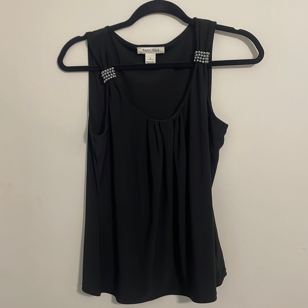 y2k black tank top with fun beaded details by white house black market small